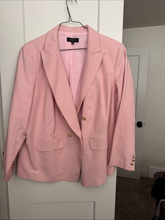 Talbots Jackets & Blazers - Talbots Blush Pink Double-Breasted Blazer with Gold Buttons